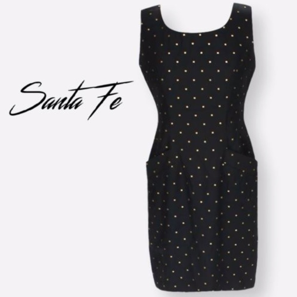 Vintage Dress with gold squares and POCKETS - Picture 9 of 10